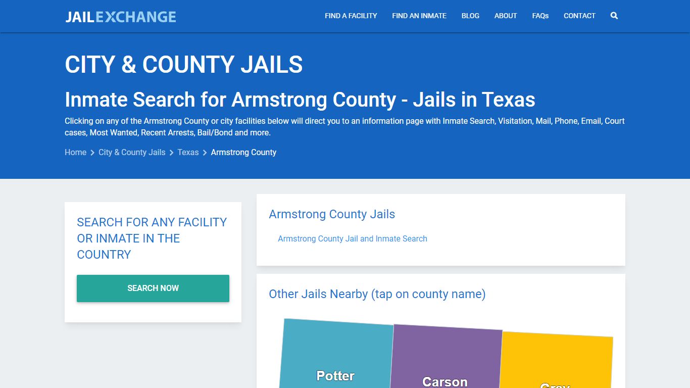 Inmate Search for Armstrong County | Jails in Texas - Jail Exchange