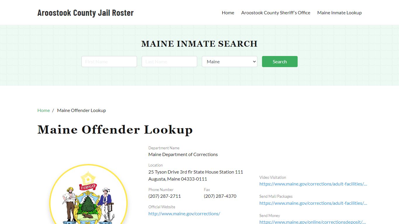 Maine Inmate Search, Jail Rosters - Aroostook County Jail