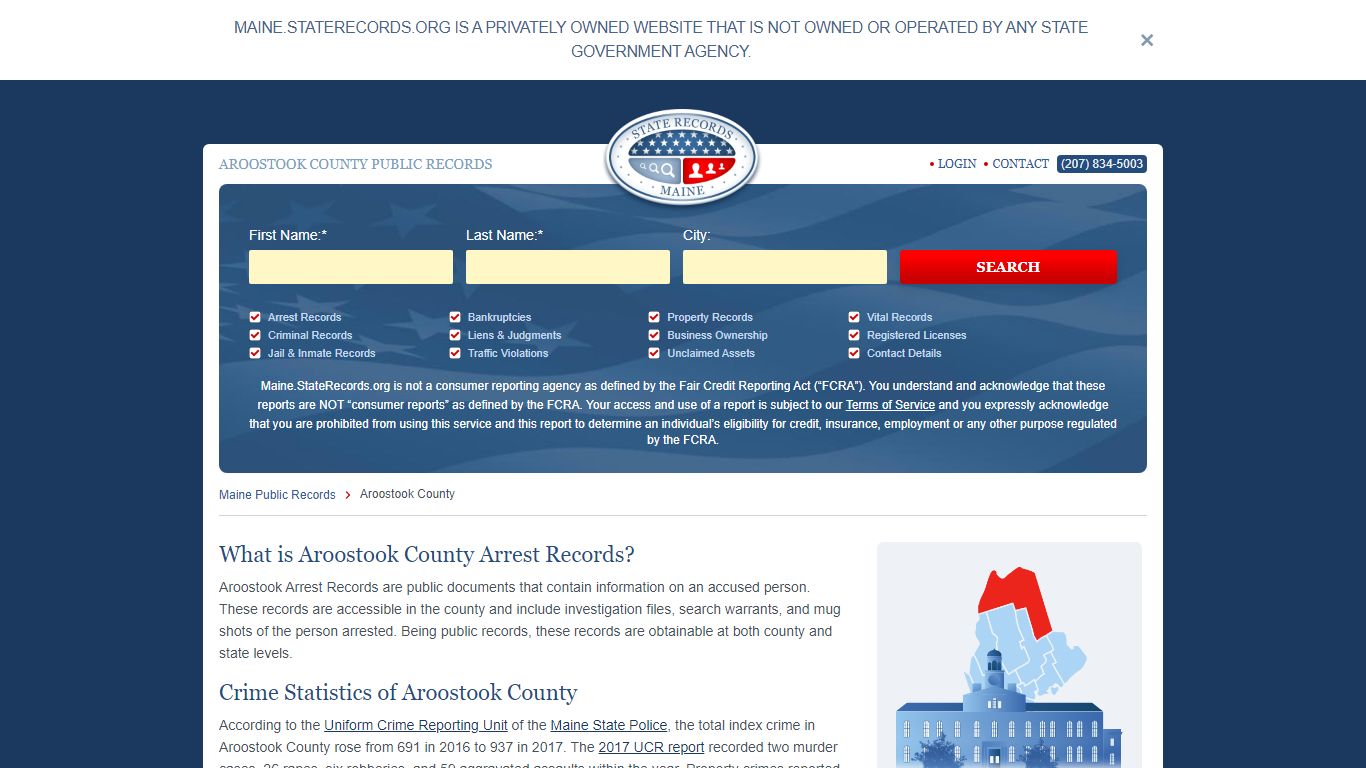 Aroostook County Arrest, Court, and Public Records | StateRecords.org