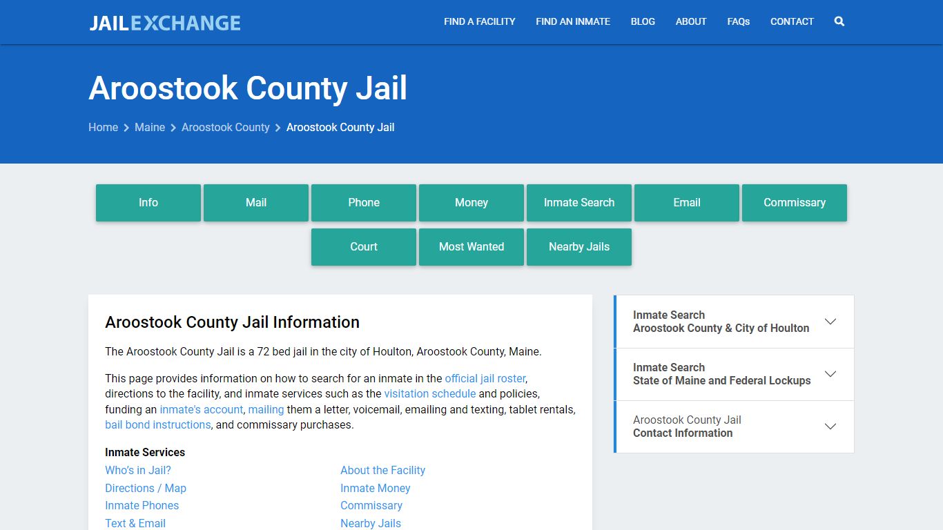 Aroostook County Jail, ME Inmate Search, Information