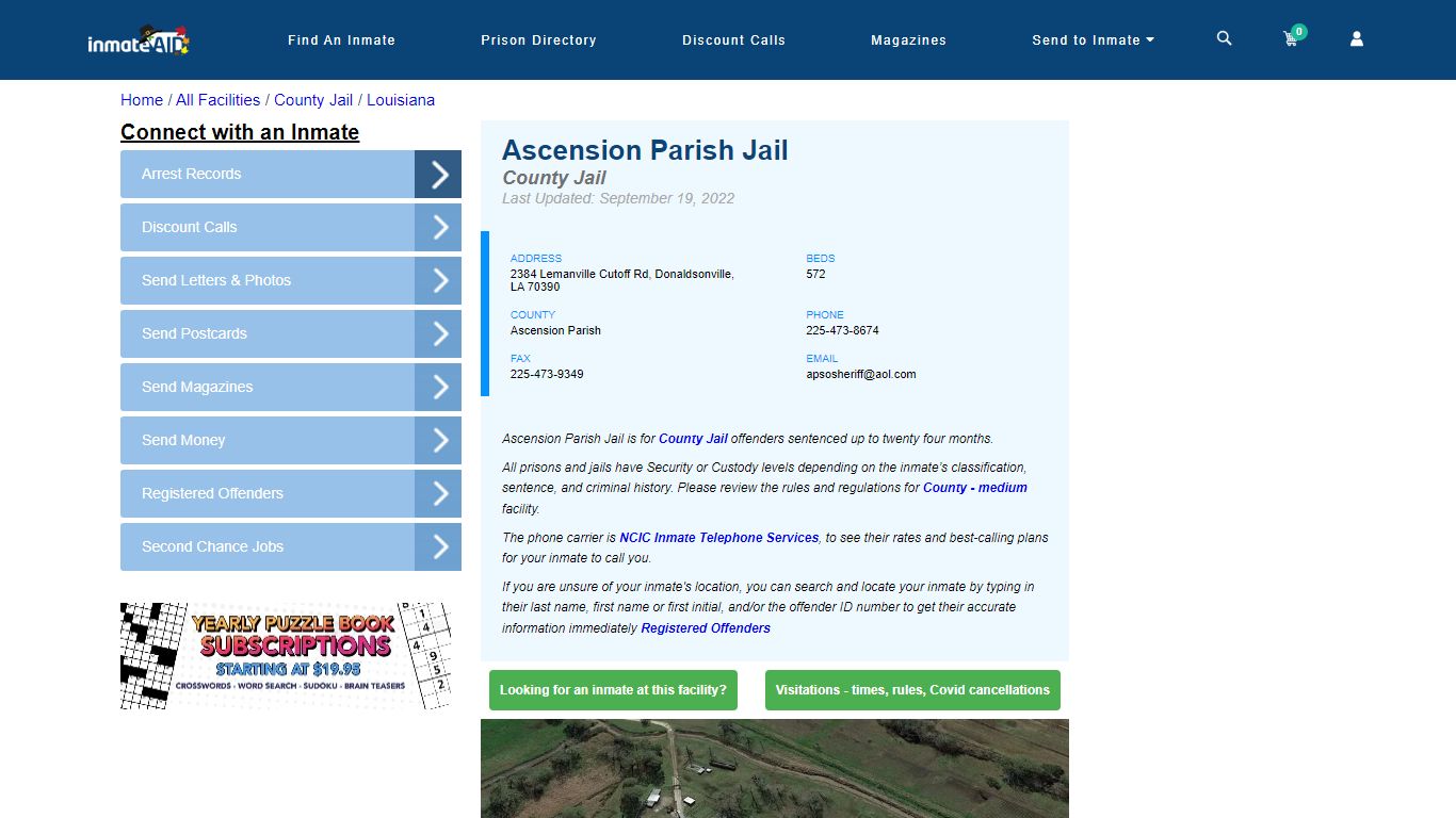 Ascension Parish Jail - Inmate Locator - Donaldsonville, LA