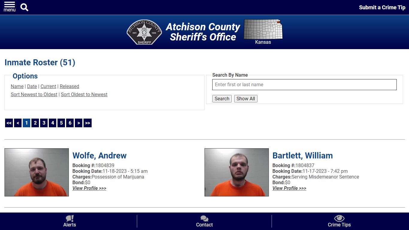 Inmate Roster - Atchison County Sheriff's Office | Kansas