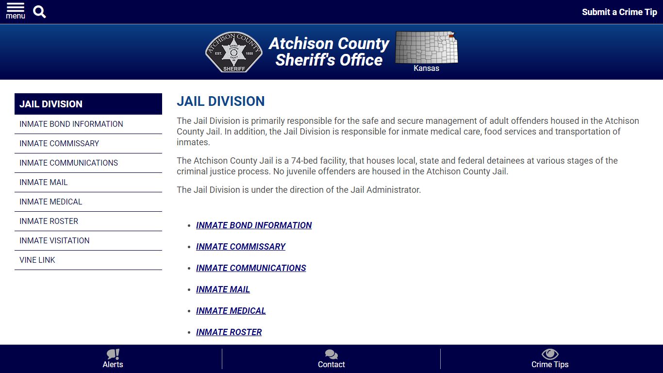 JAIL DIVISION | Atchison County Kansas Sheriff's Office
