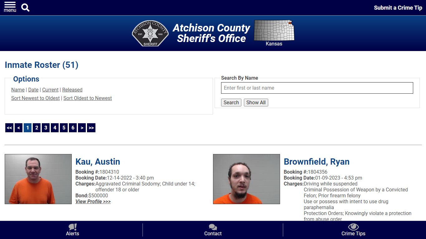 Inmate Roster - Atchison County Sheriff's Office | Kansas