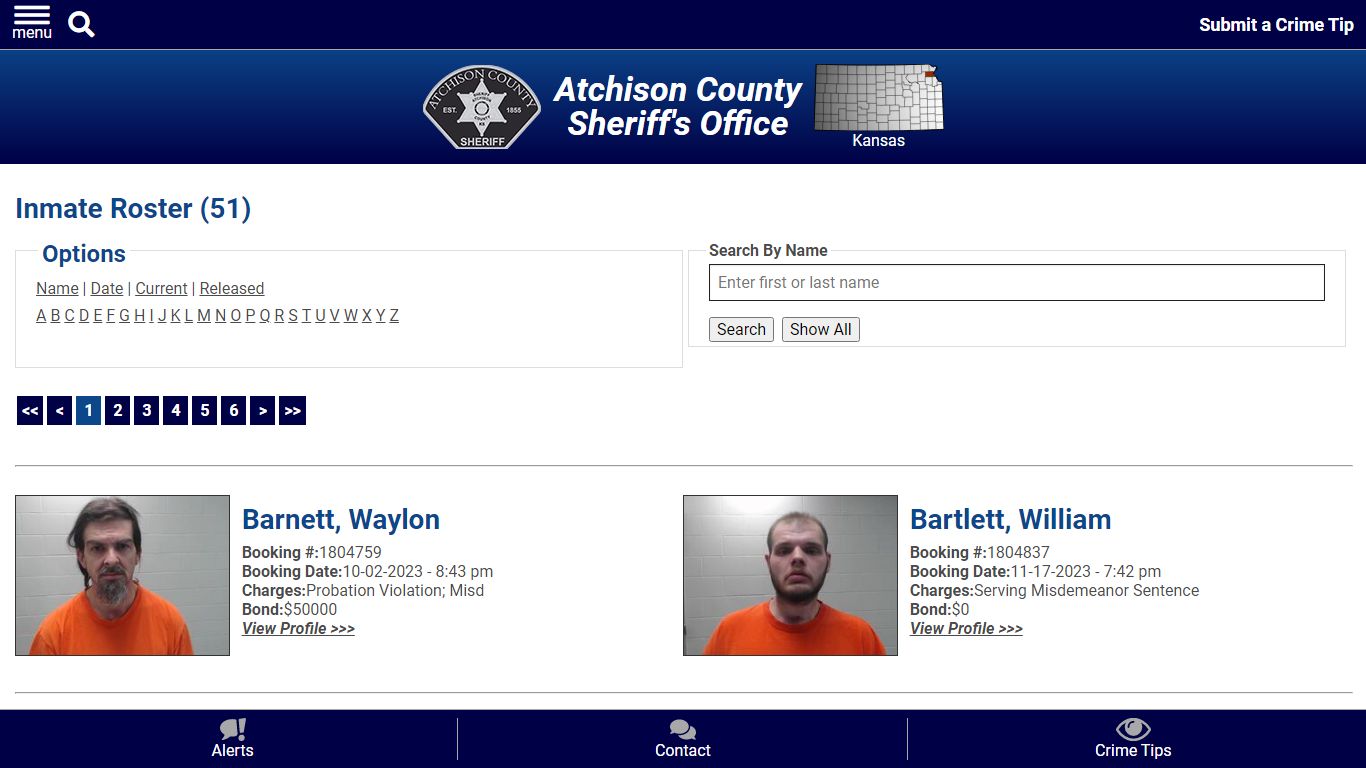Inmate Roster - Current Inmates - Atchison County Kansas Sheriff's Office