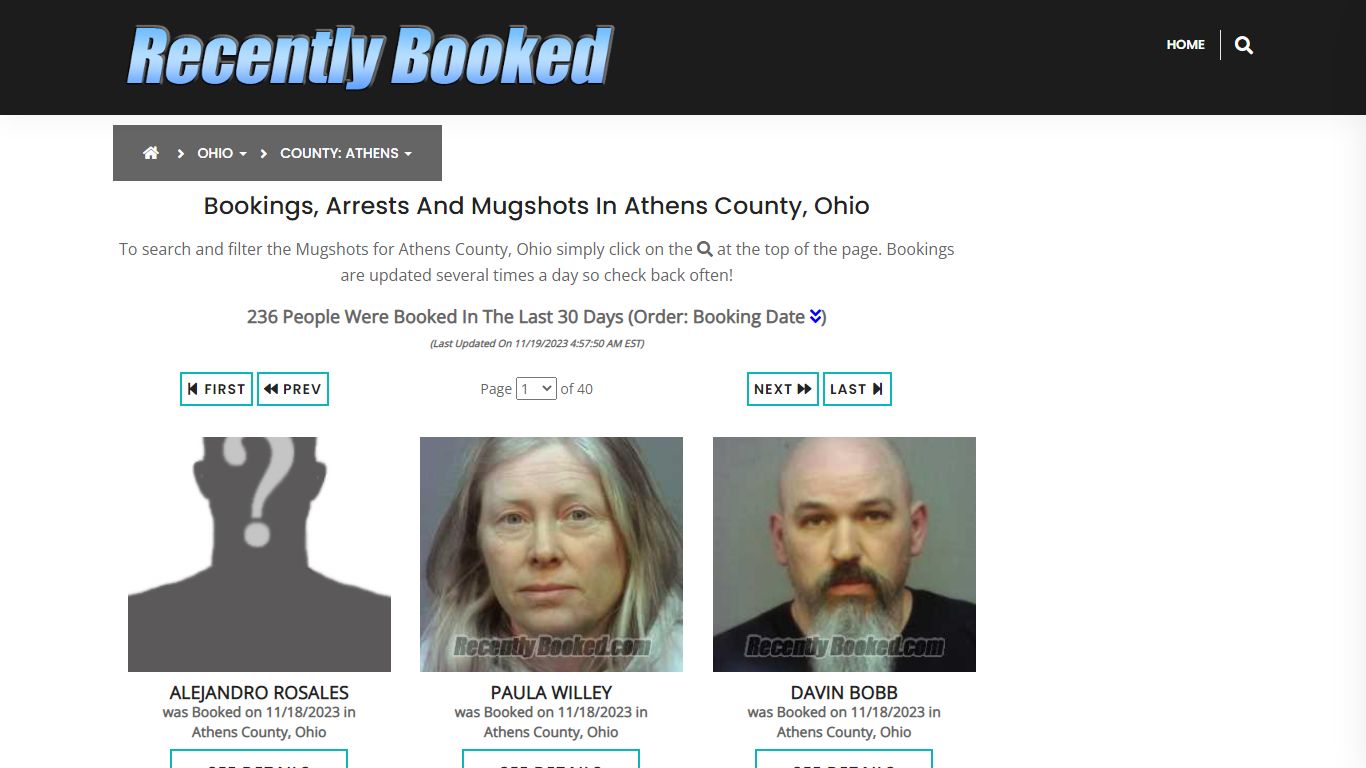 Recent bookings, Arrests, Mugshots in Athens County, Ohio - Recently Booked