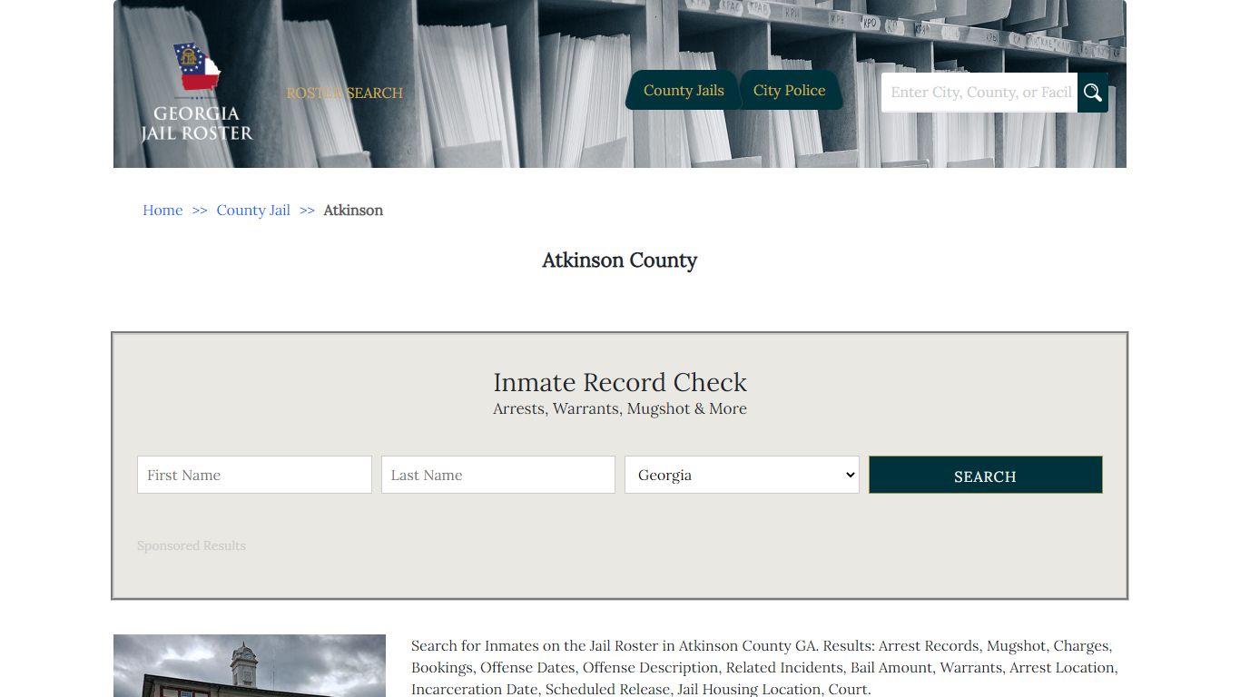 Atkinson County | Georgia Jail Inmate Search