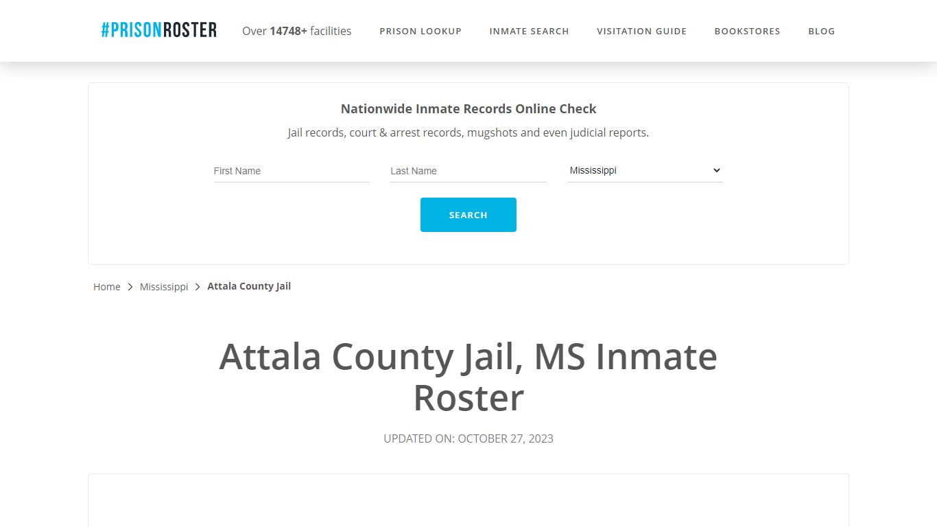 Attala County Jail, MS Inmate Roster - Prisonroster