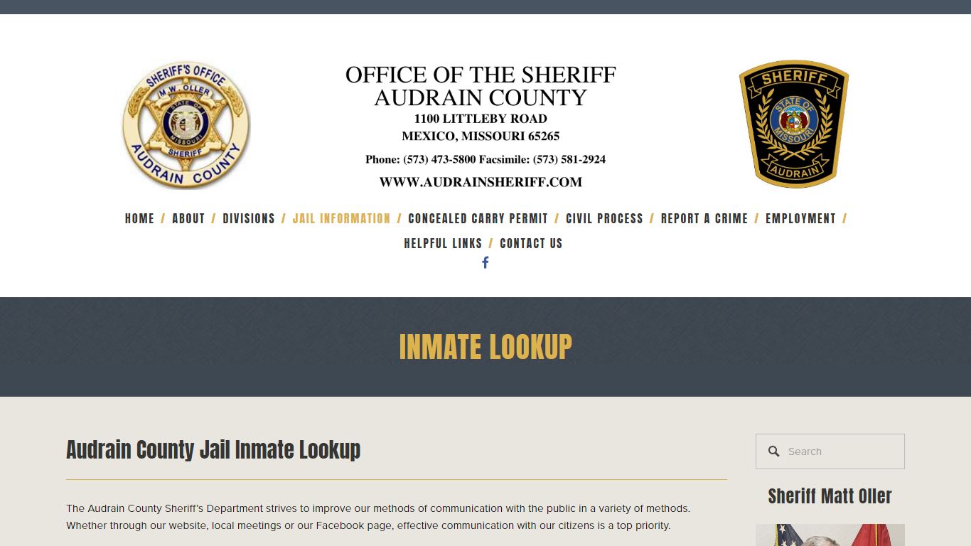 Current Inmate Lookup — Audrain County Sheriff