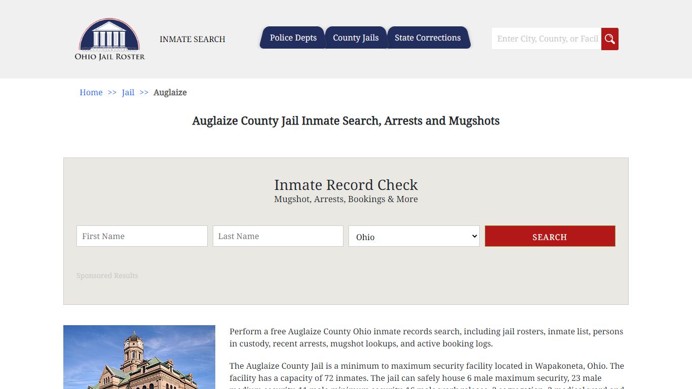 Auglaize County Jail Inmate Search, Arrests and Mugshots