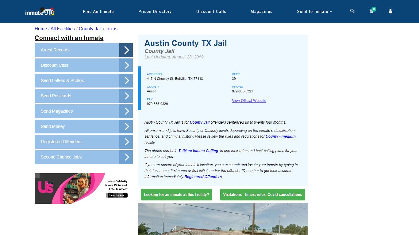 Austin County TX Jail - Inmate Locator - Bellville, TX