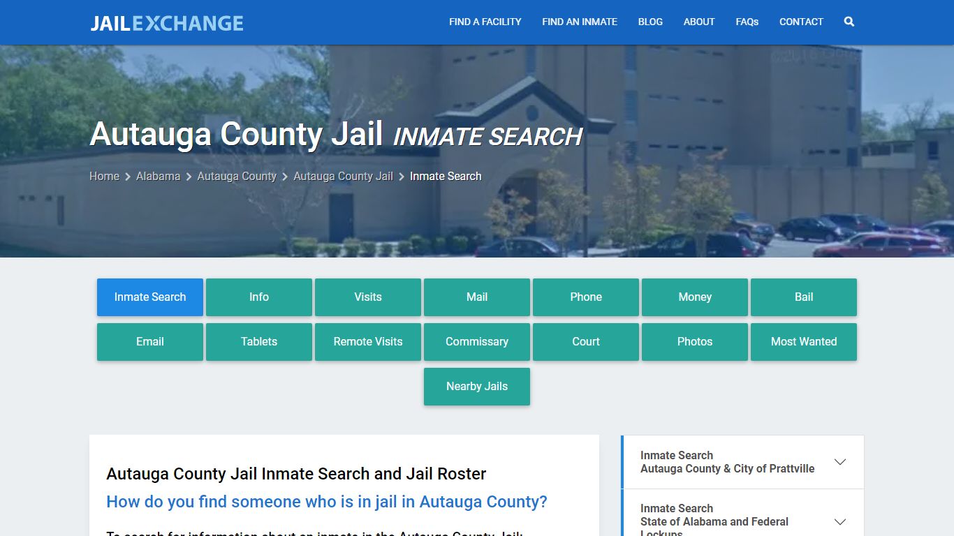 Inmate Search: Roster & Mugshots - Autauga County Jail, AL