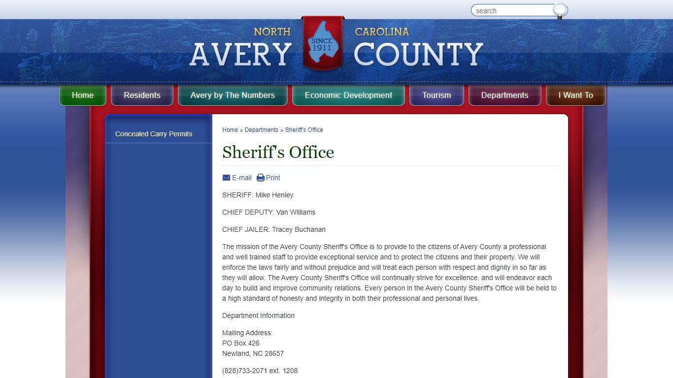 Sheriff's Office - Avery County, North Carolina