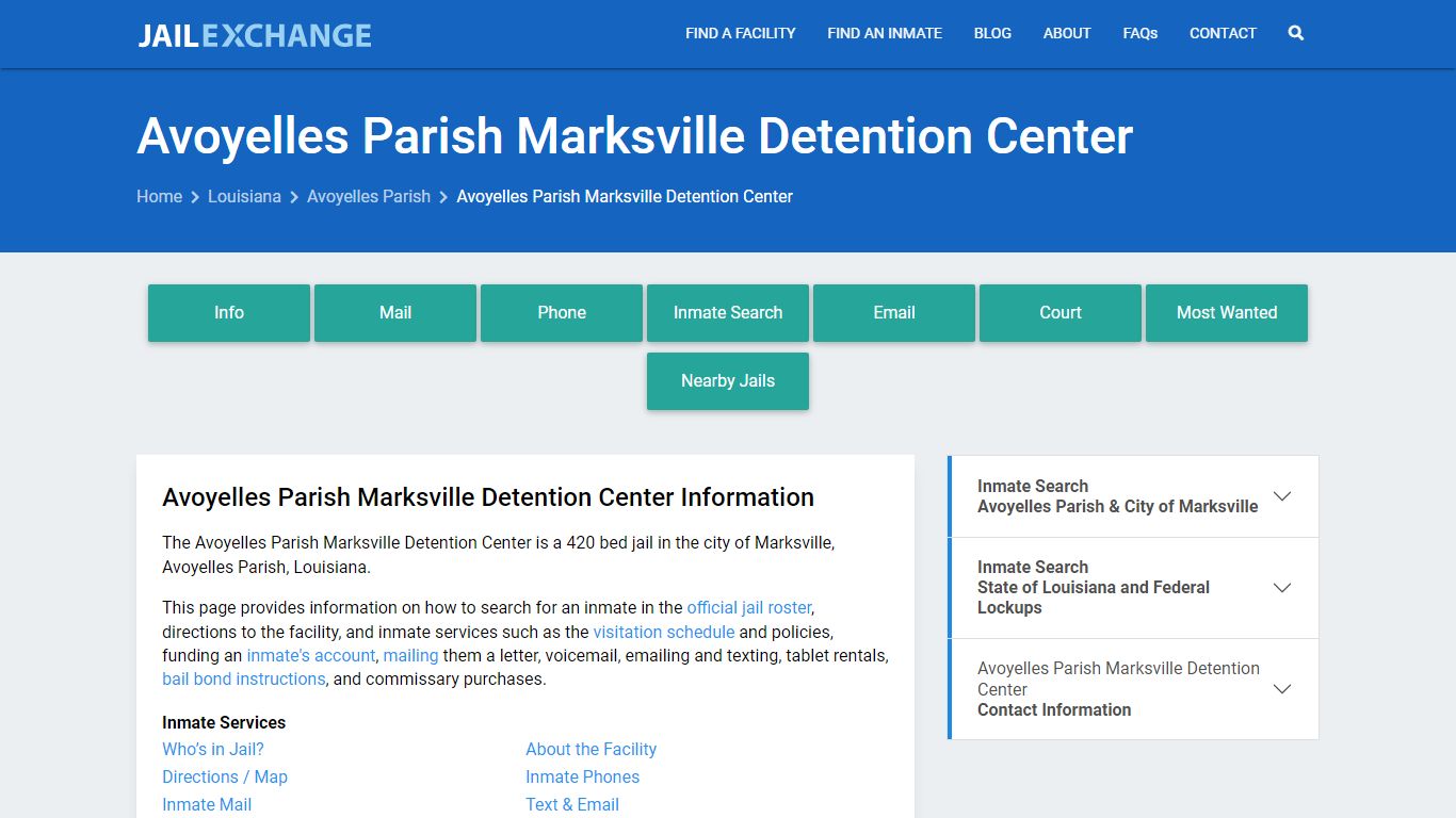 Avoyelles Parish Marksville Detention Center - Jail Exchange