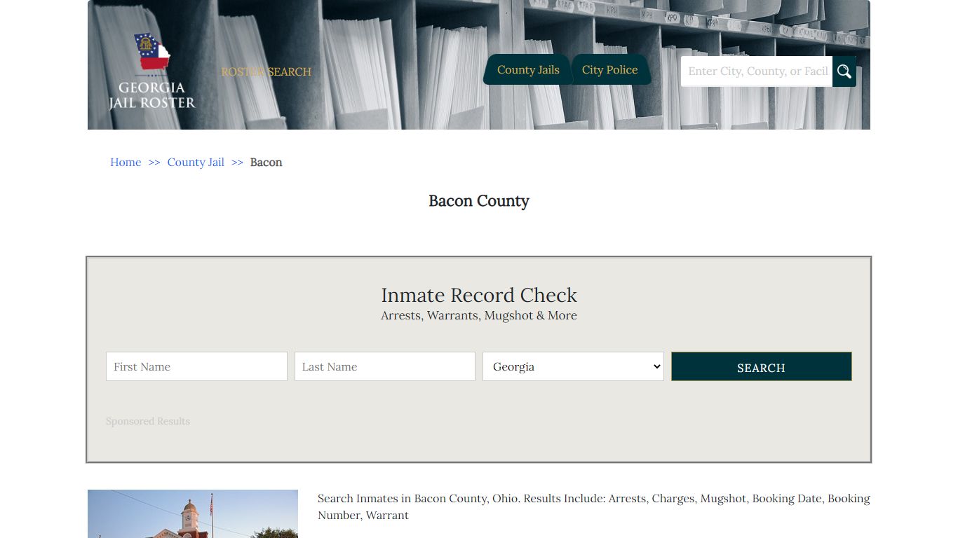 Bacon County | Georgia Jail Inmate Search