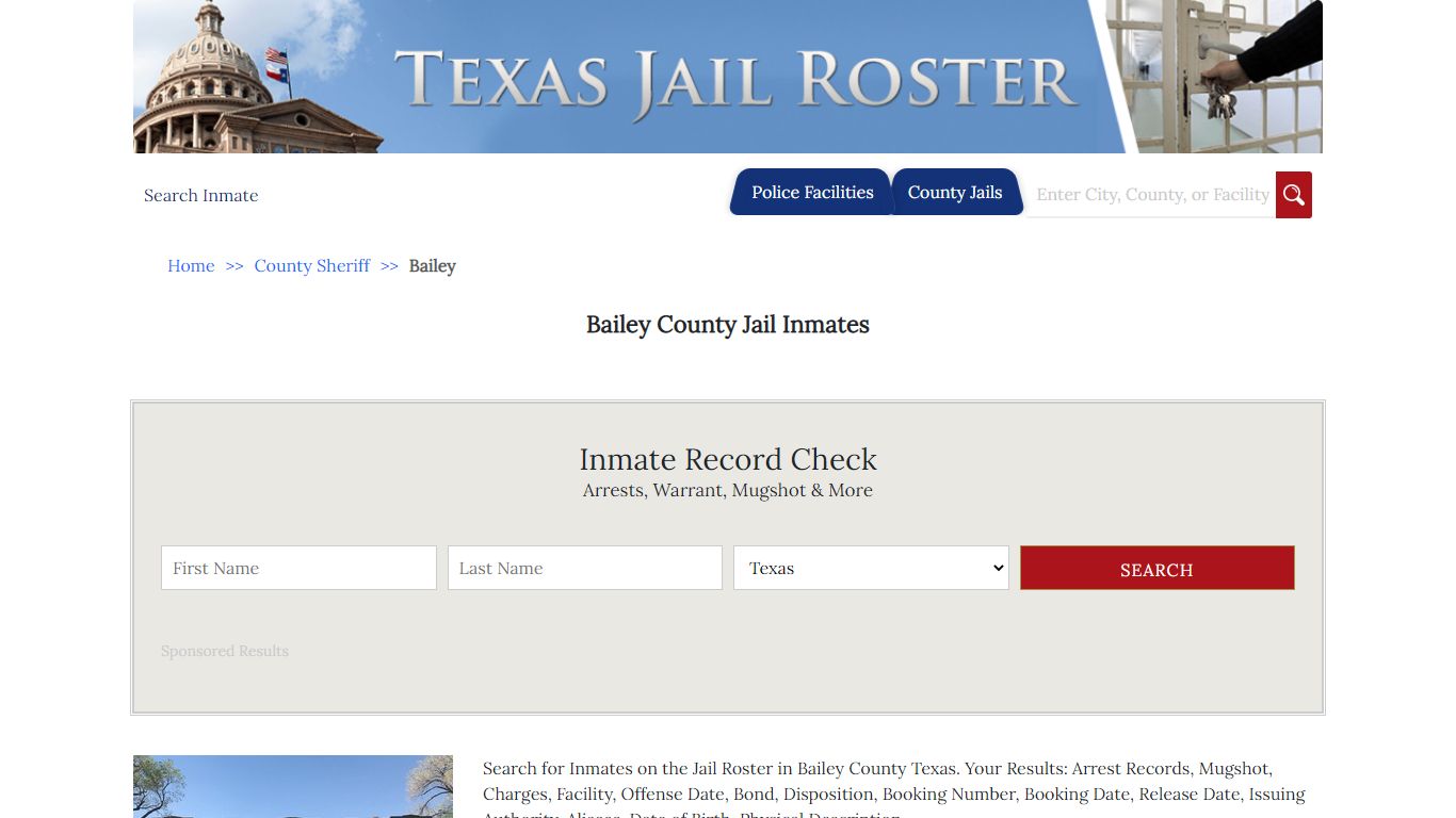 Bailey County Jail Inmates | Jail Roster Search