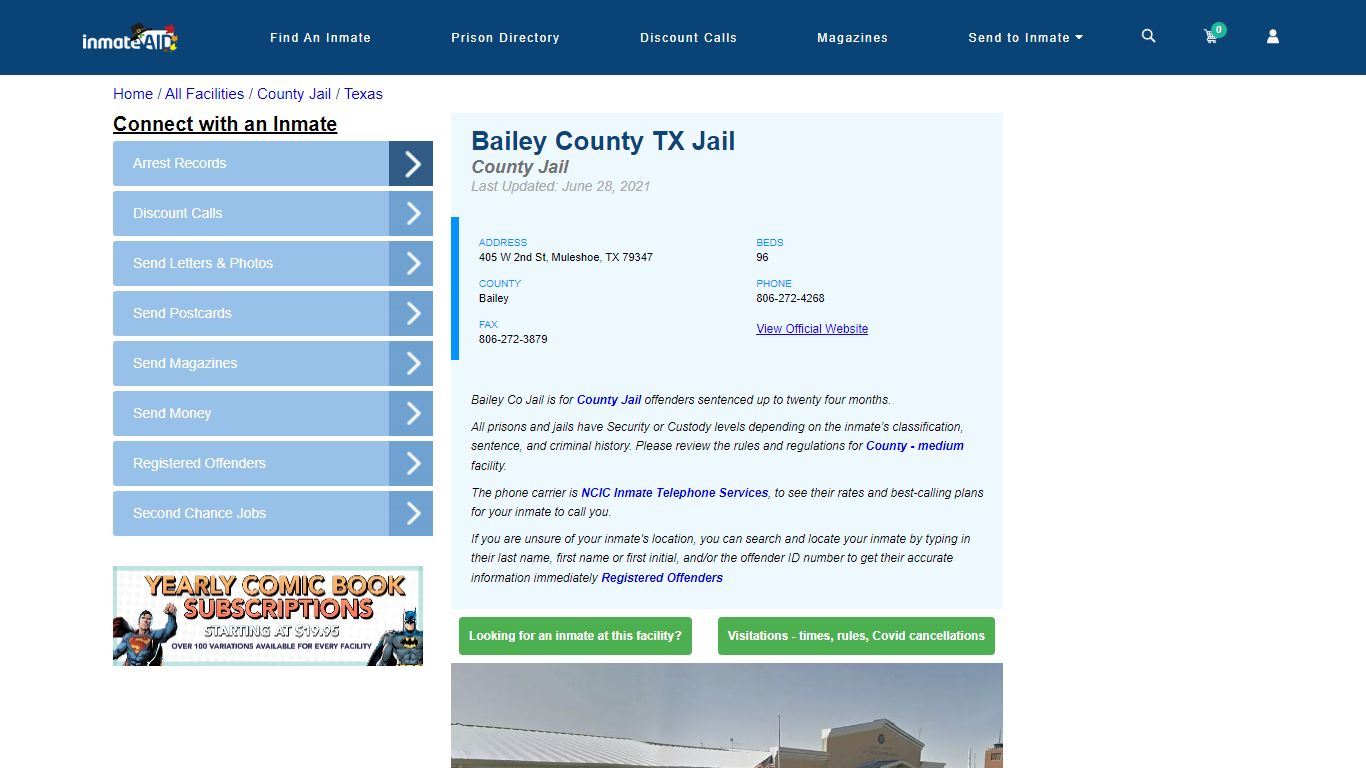 Bailey County TX Jail - Inmate Locator - Muleshoe, TX