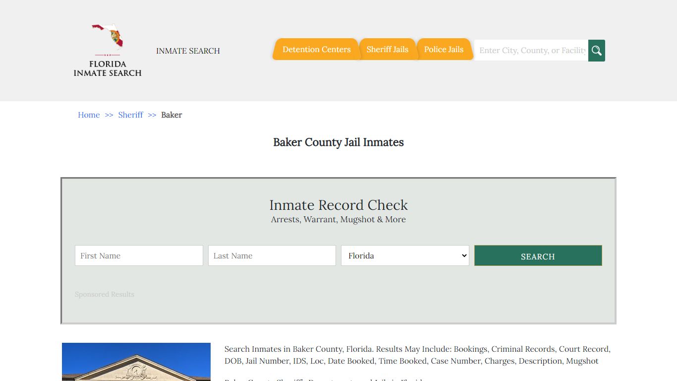 Baker County Jail Inmates | Florida Inmate Search