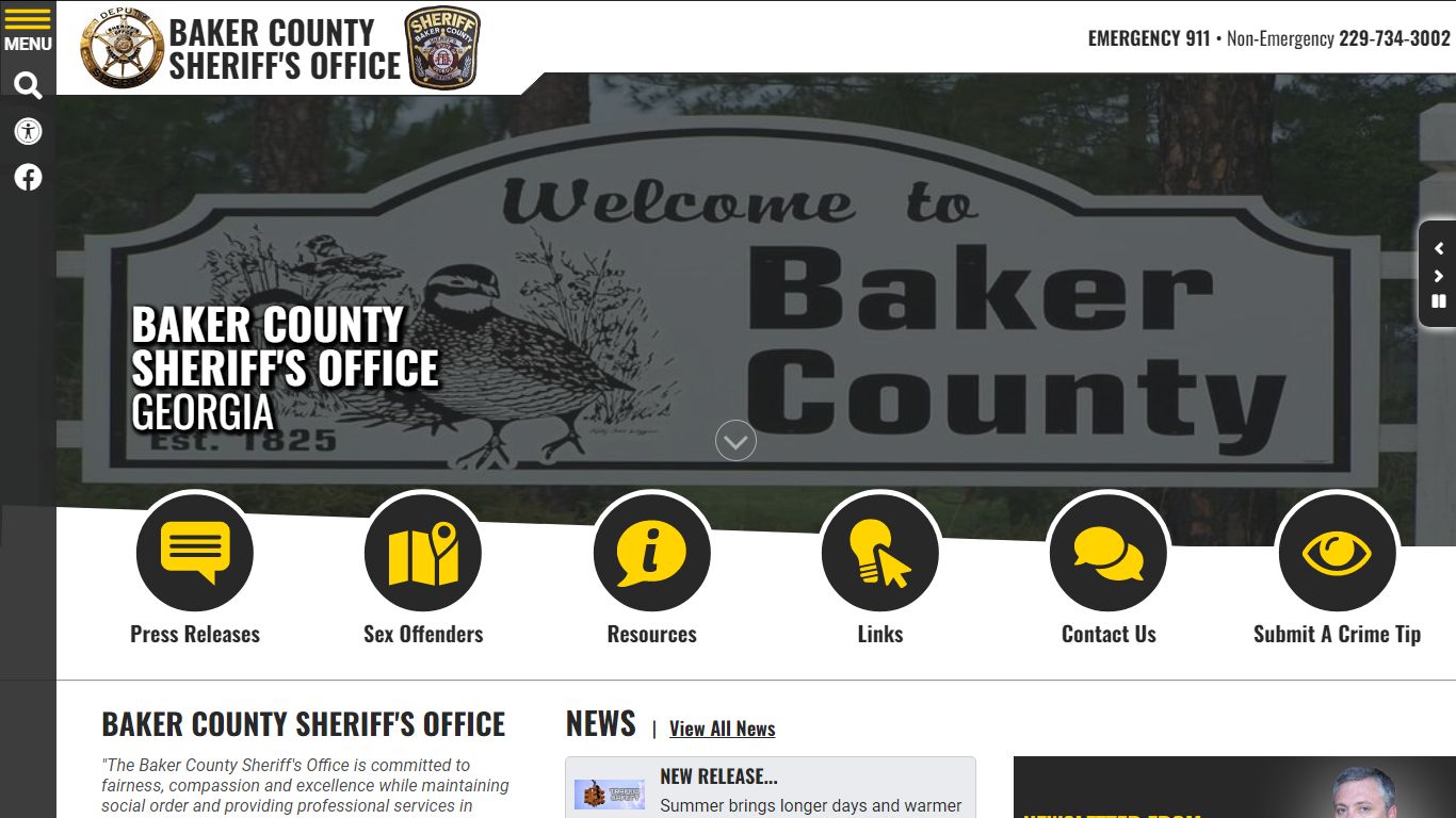 Baker County Sheriff's Office, Georgia