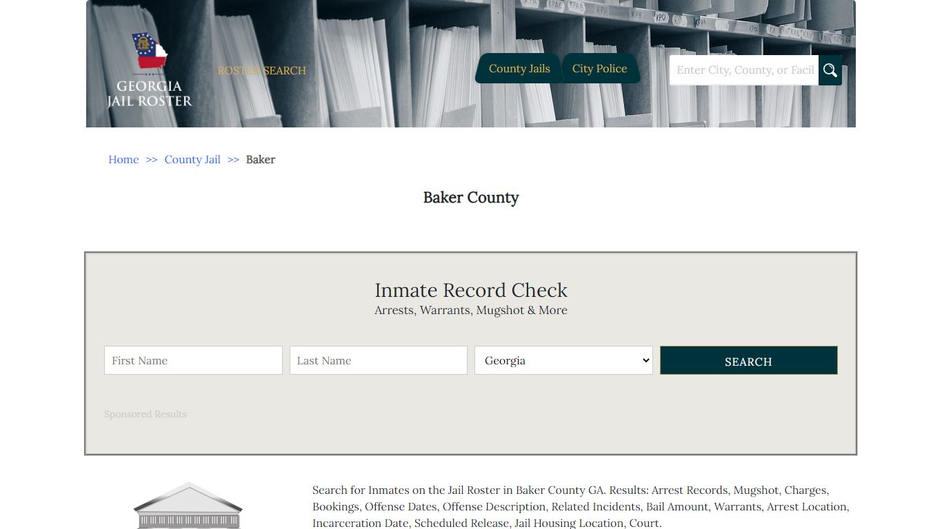 Baker County | Georgia Jail Inmate Search