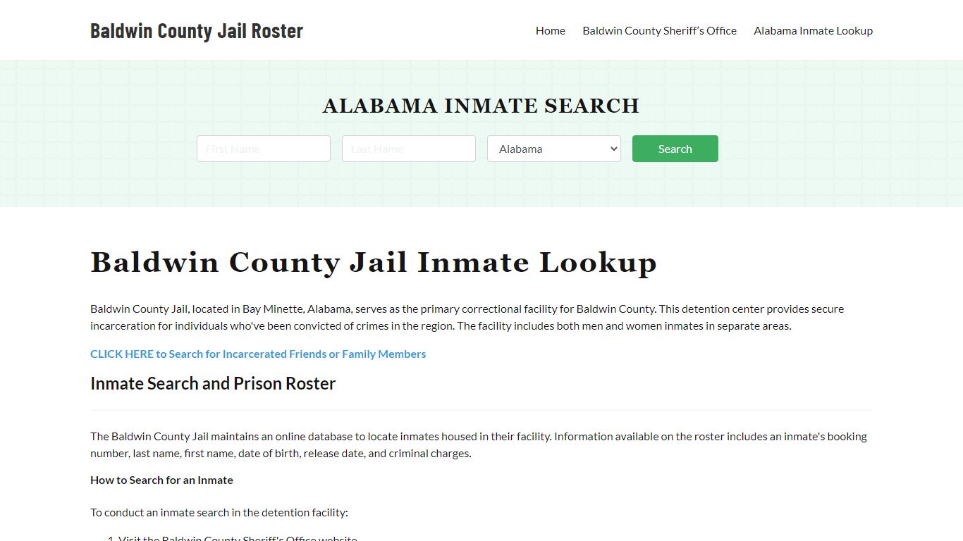Baldwin County Jail Roster Lookup, AL, Inmate Search
