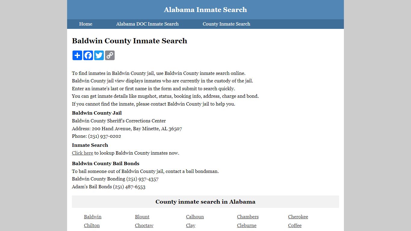 Baldwin County Inmate Search