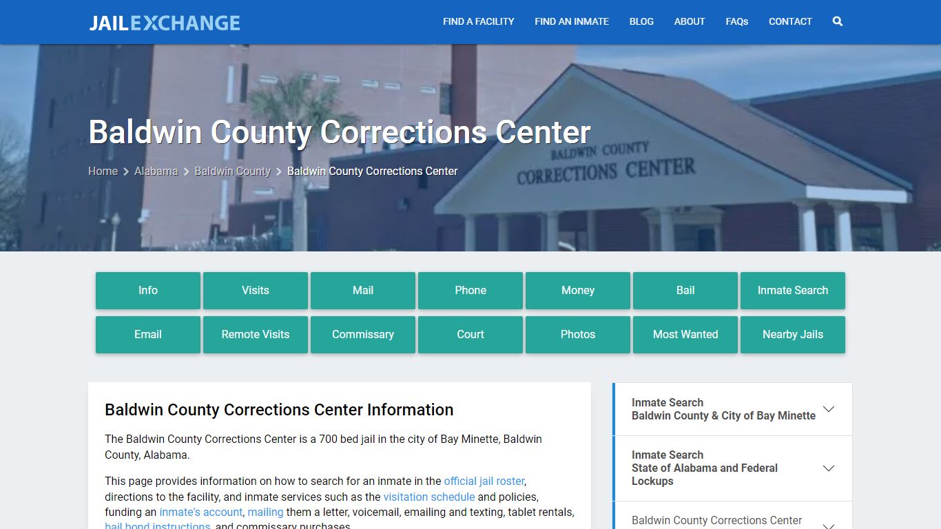 Baldwin County Corrections Center, AL Inmate Search, Information