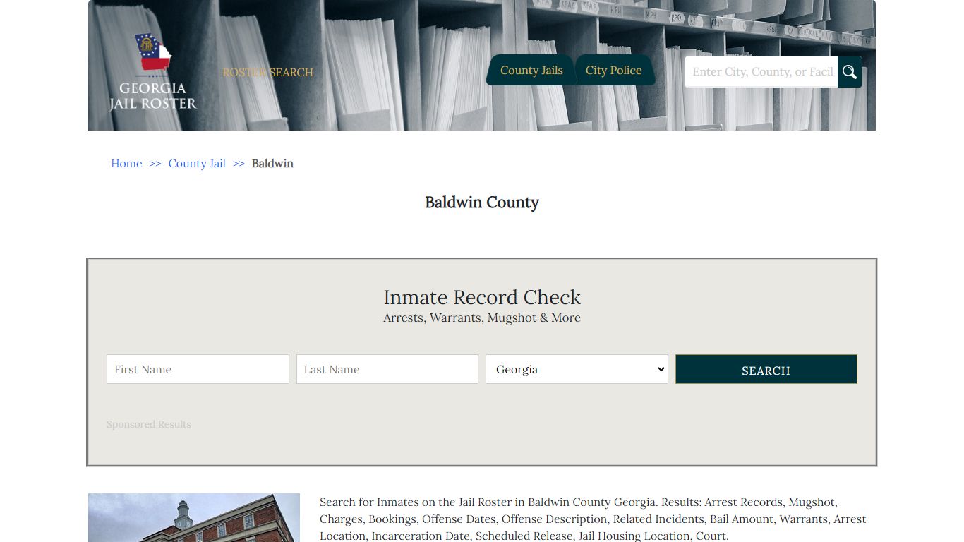 Baldwin County | Georgia Jail Inmate Search
