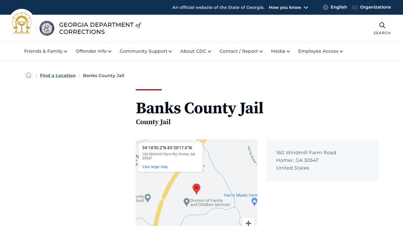 Banks County Jail | Georgia Department of Corrections
