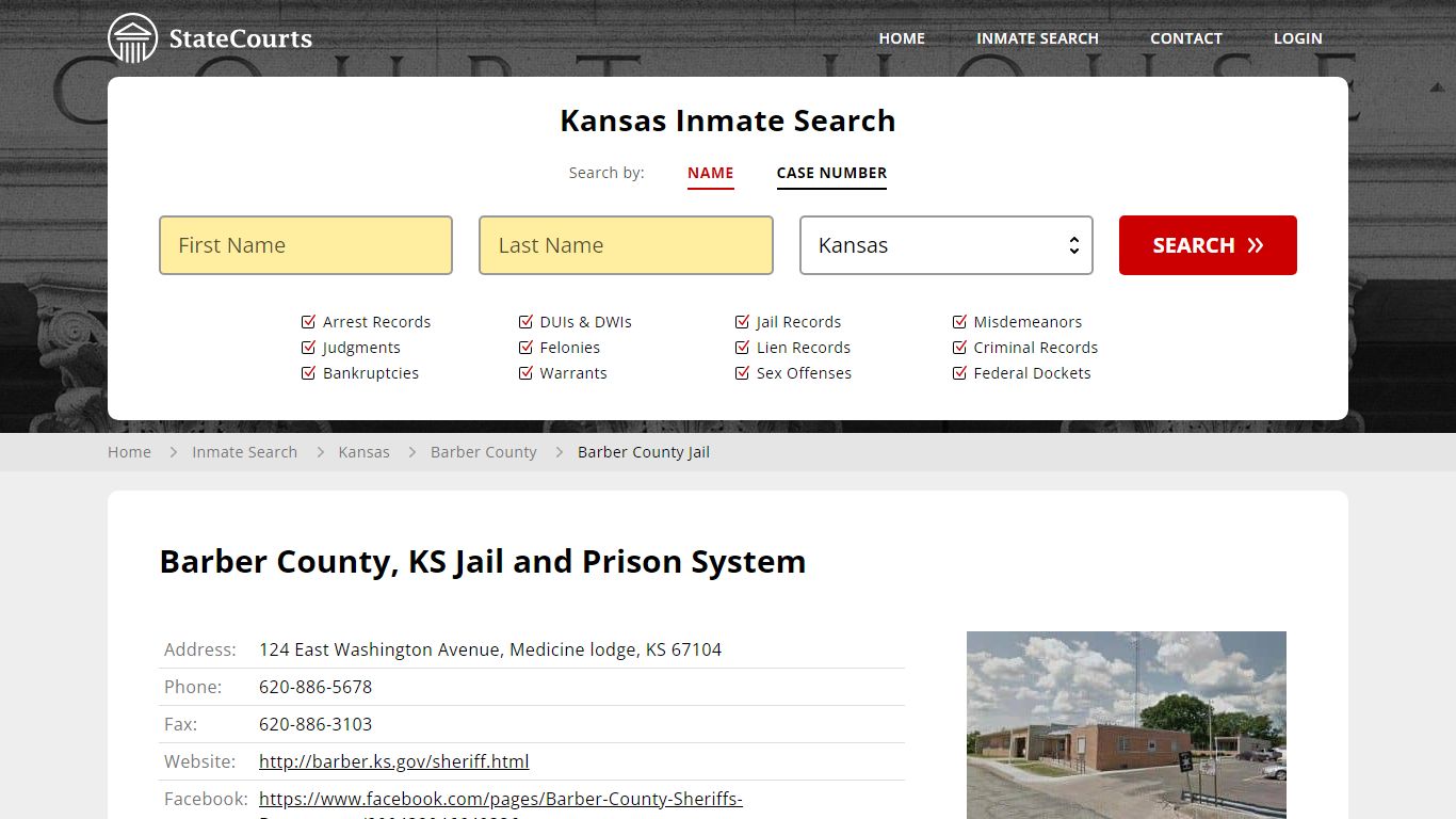 Barber County Jail Inmate Records Search, Kansas - StateCourts