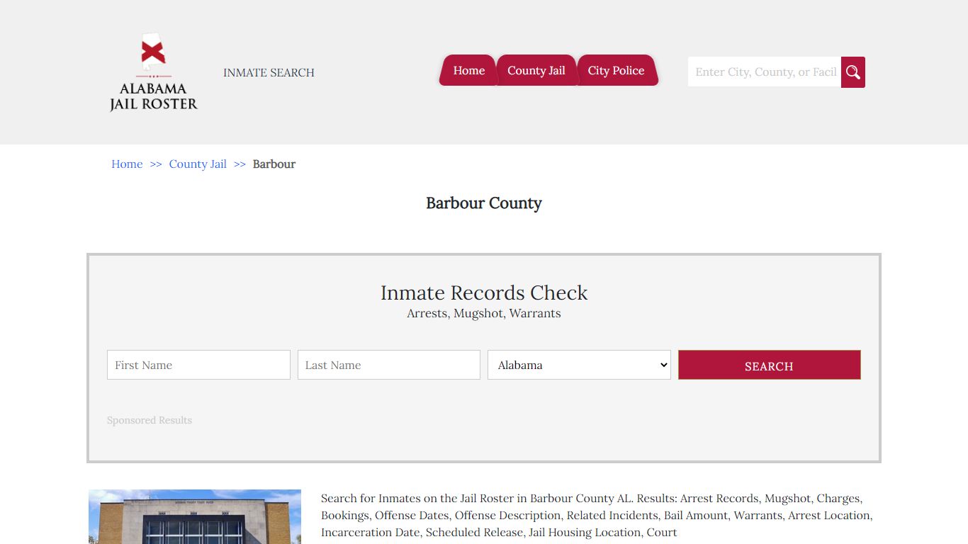 Barbour County | Alabama Jail Inmate Search