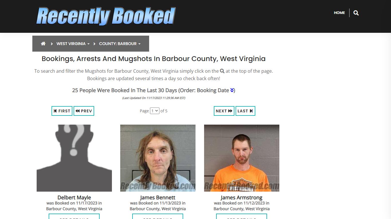 Bookings, Arrests and Mugshots in Barbour County, West Virginia