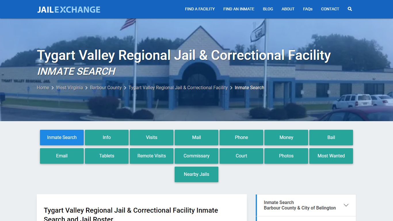 Tygart Valley Regional Jail & Correctional Facility Inmate Search