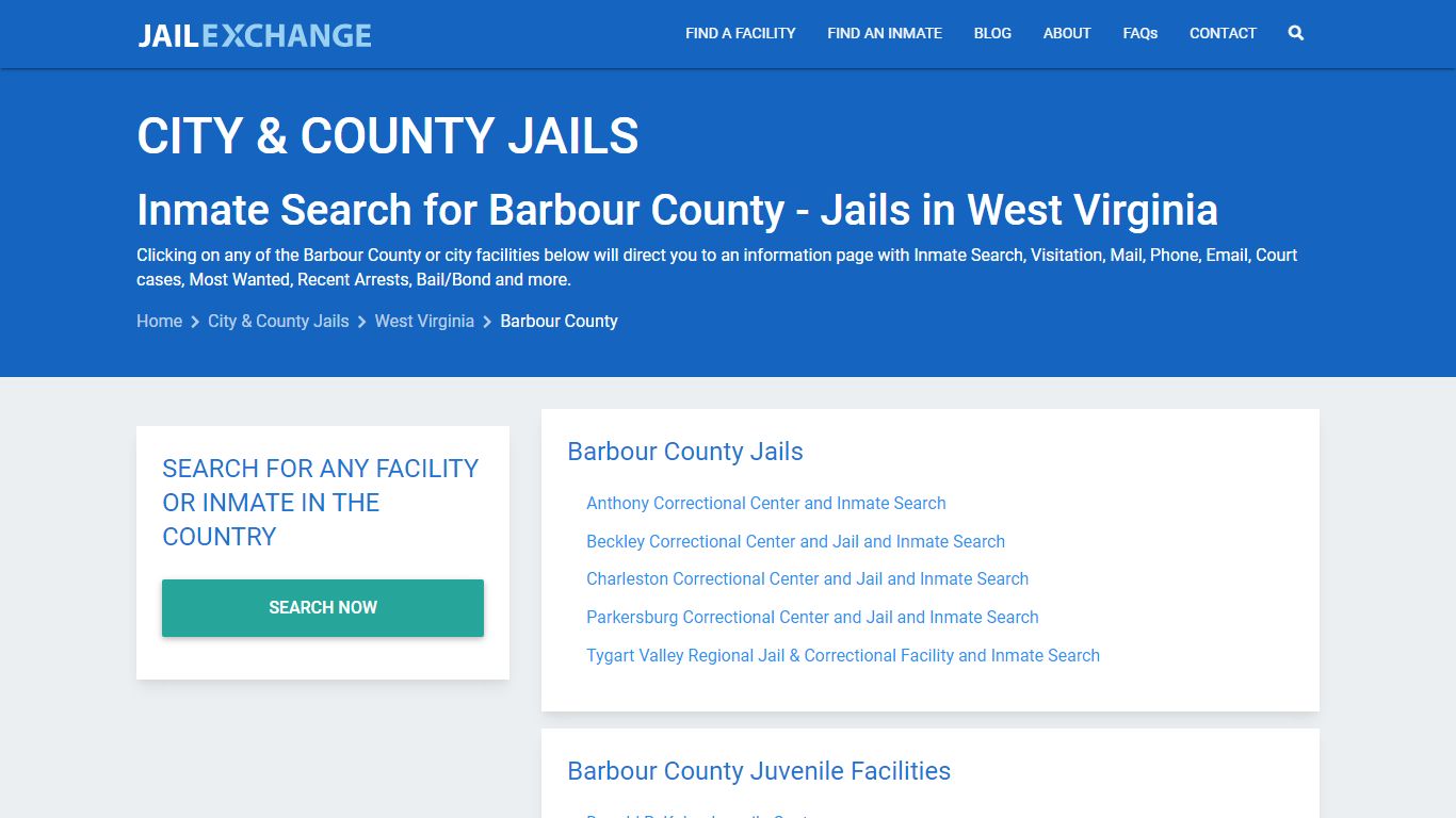 Inmate Search for Barbour County | Jails in West Virginia - Jail Exchange