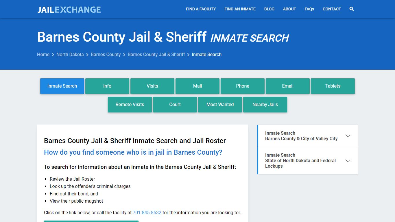 Barnes County Jail & Sheriff Inmate Search - Jail Exchange