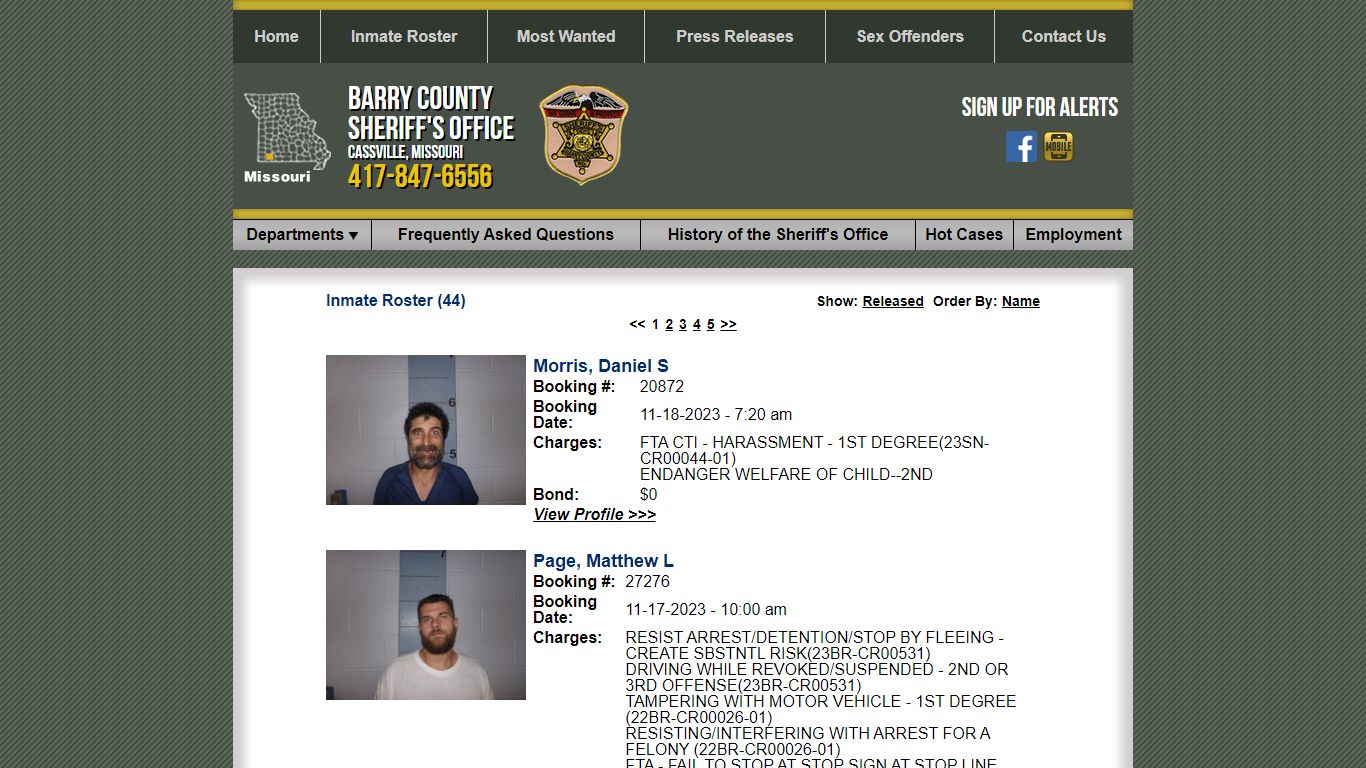 Inmate Roster - Current Inmates Booking Date Descending - Barry County ...