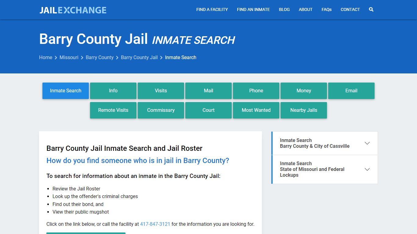 Inmate Search: Roster & Mugshots - Barry County Jail, MO