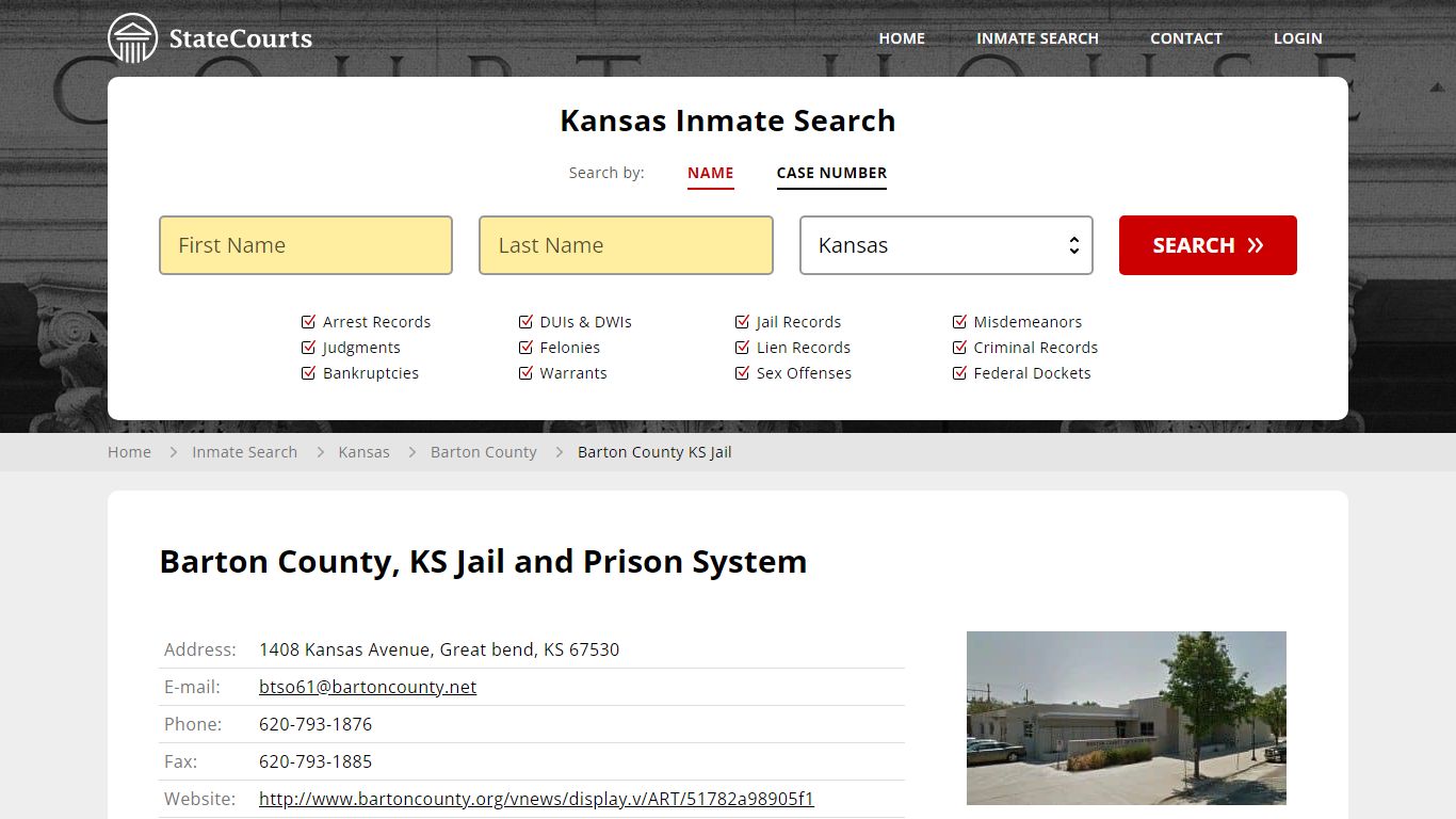Barton County KS Jail Inmate Records Search, Kansas - StateCourts
