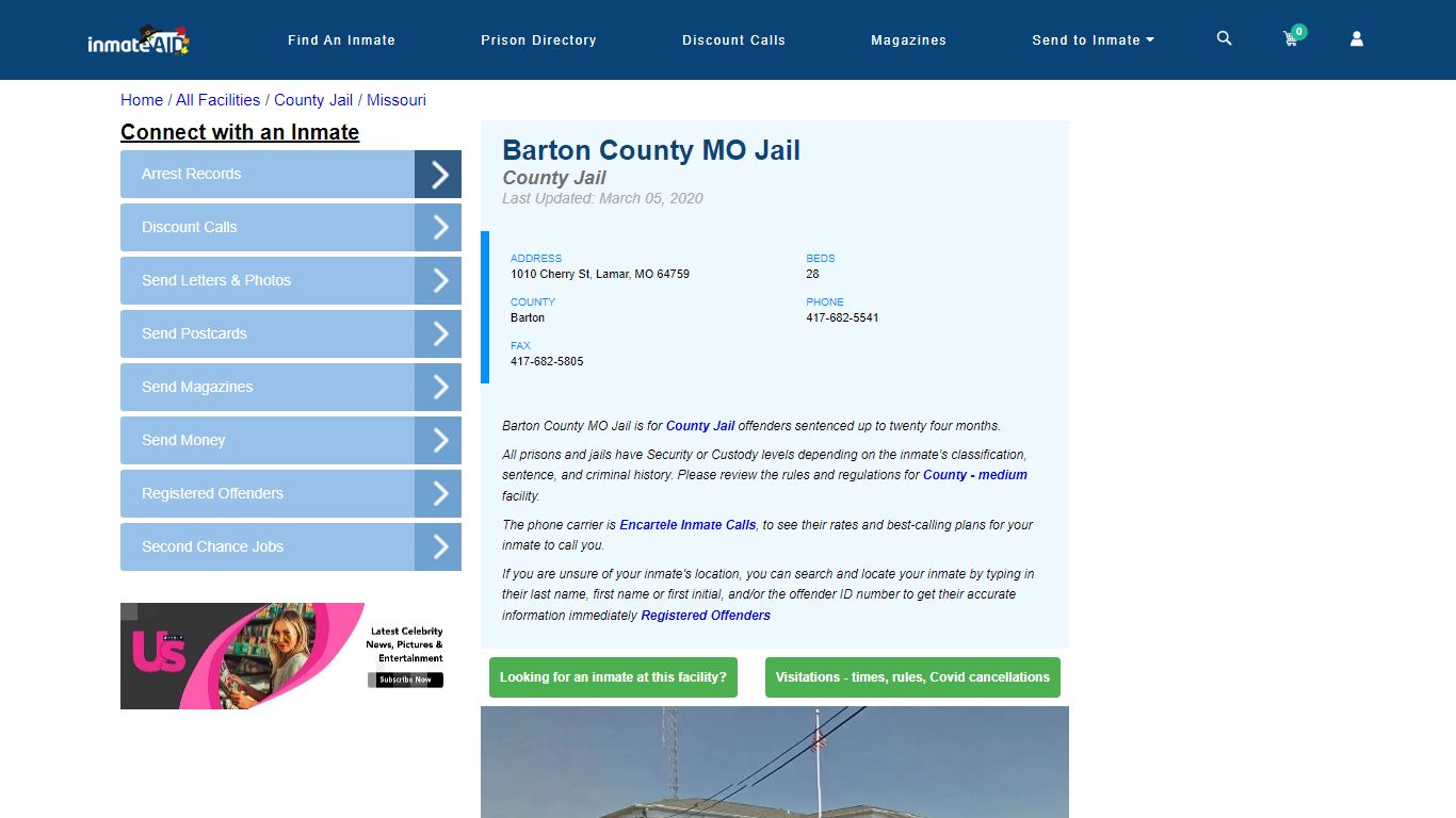 Barton County MO Jail - Inmate Locator - Lamar, MO