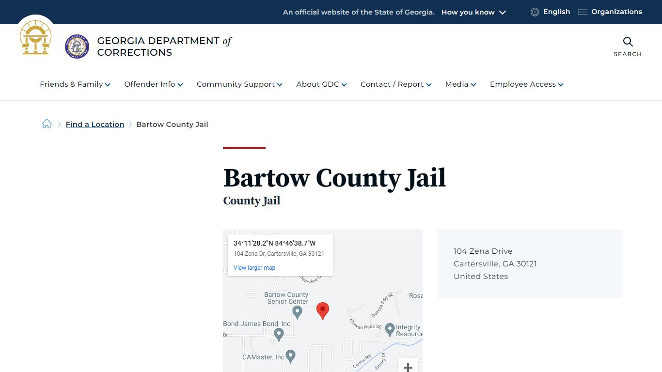 Bartow County Jail | Georgia Department of Corrections