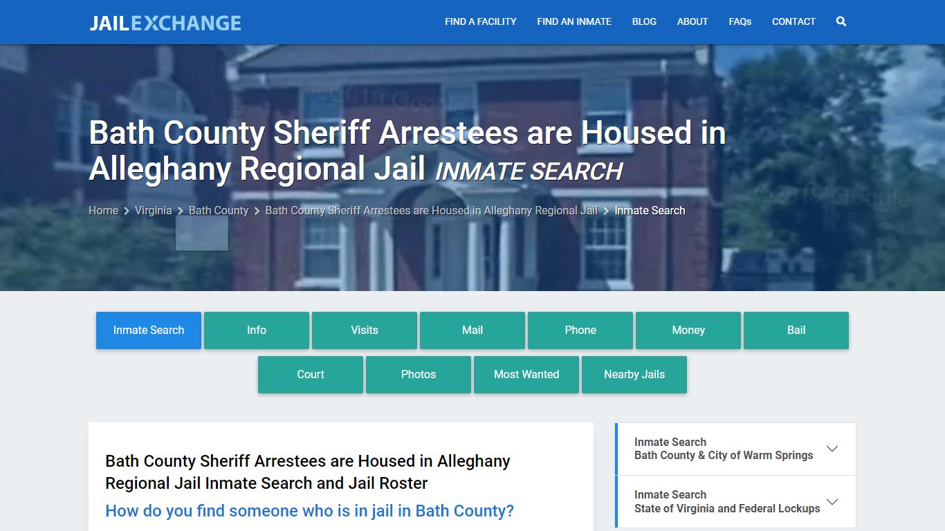 Inmate Search: Roster & Mugshots - Bath County Sheriff ... - Jail Exchange