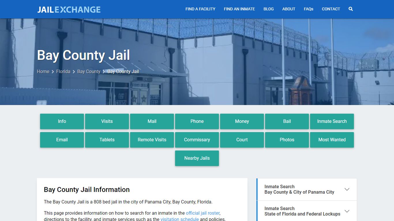 Bay County Jail, FL Inmate Search, Information