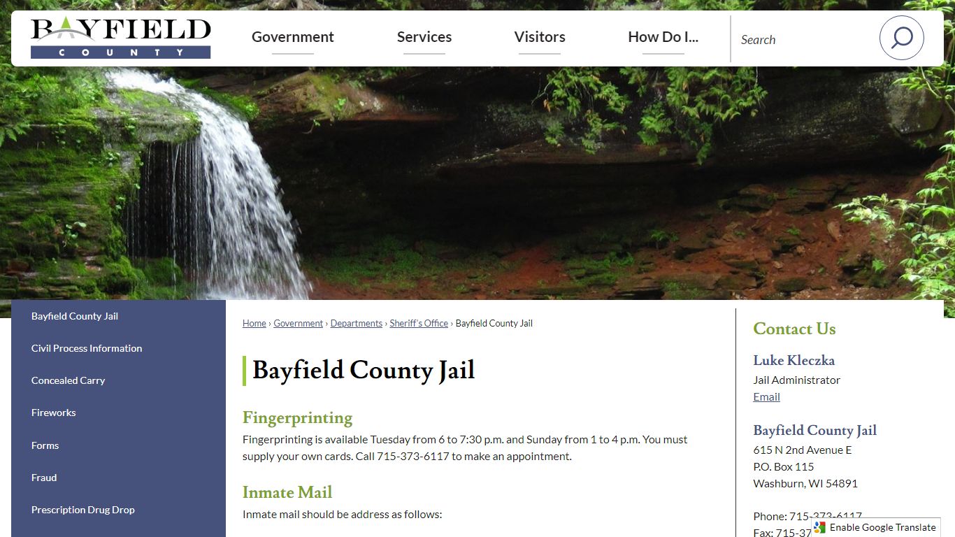 Bayfield County Jail | Bayfield County, WI - Official Website - Wisconsin