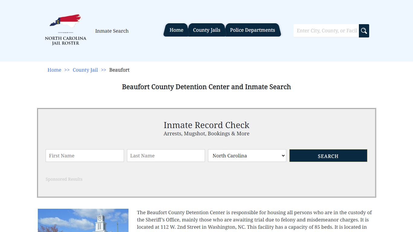 Beaufort County Detention Center and Inmate Search | North Carolina ...