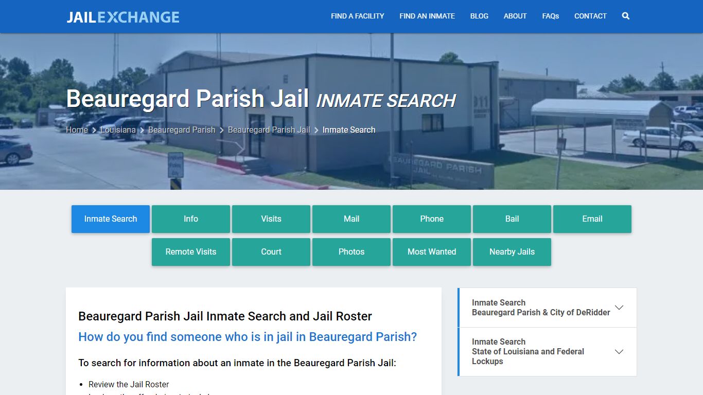 Inmate Search: Roster & Mugshots - Beauregard Parish Jail, LA