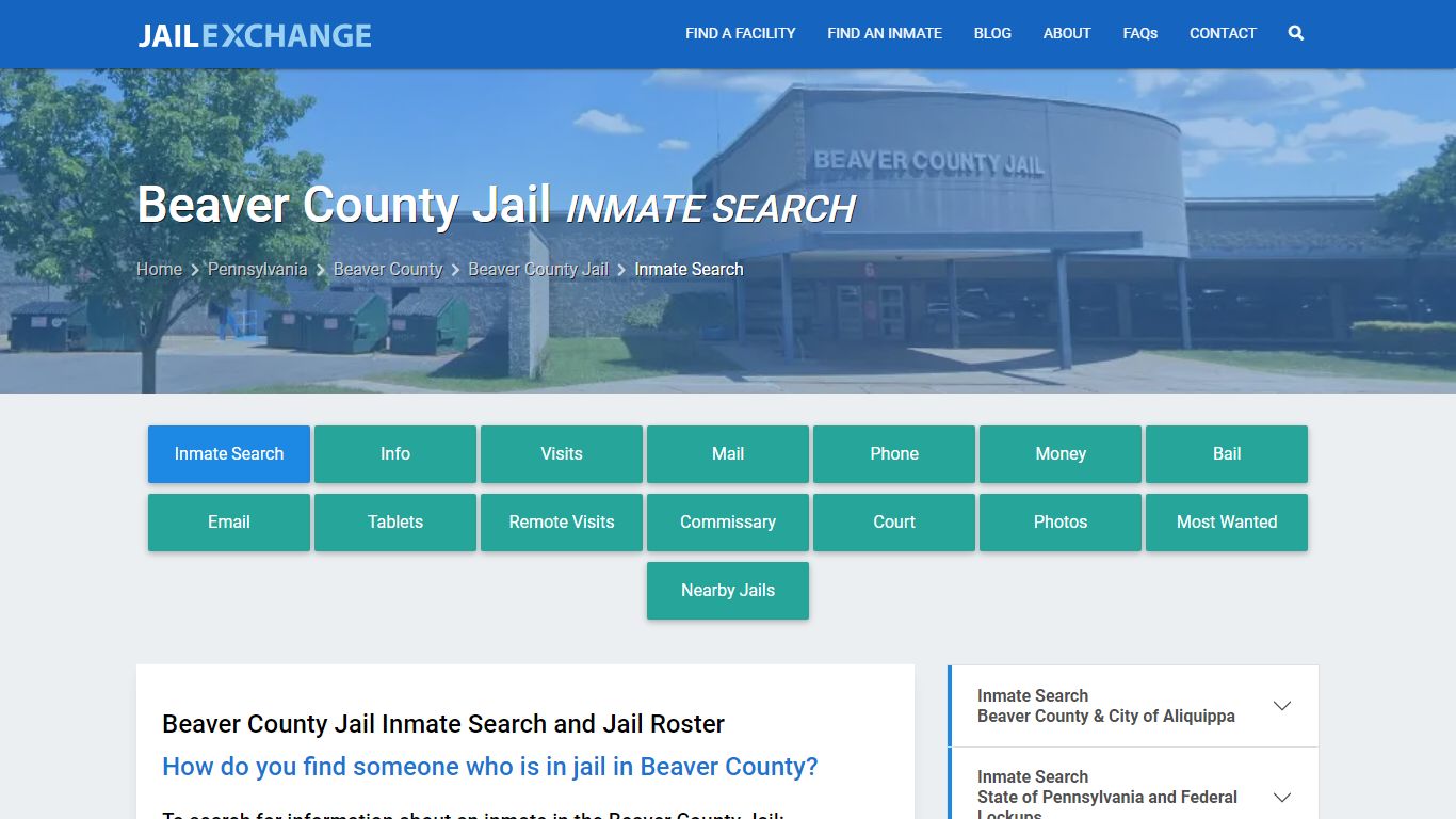 Inmate Search: Roster & Mugshots - Beaver County Jail, PA