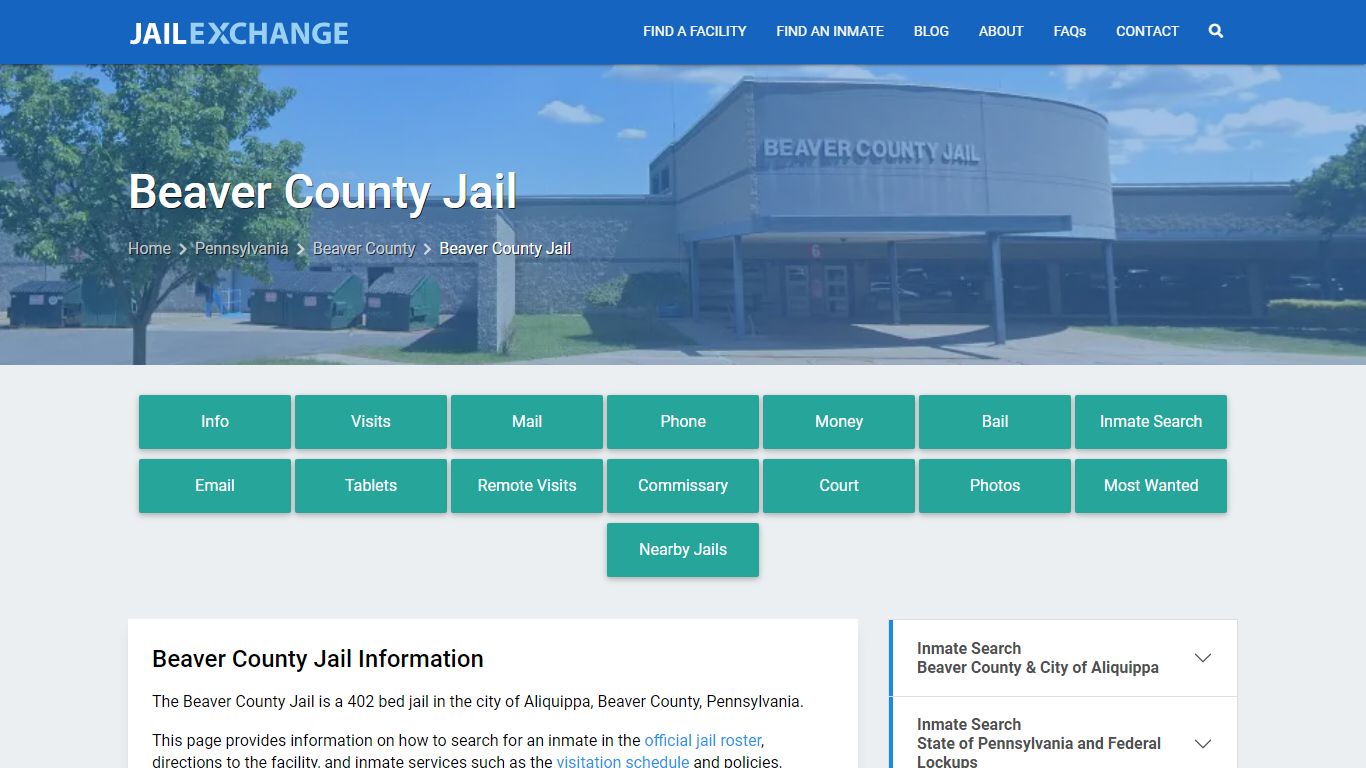 Beaver County Jail, PA Inmate Search, Information