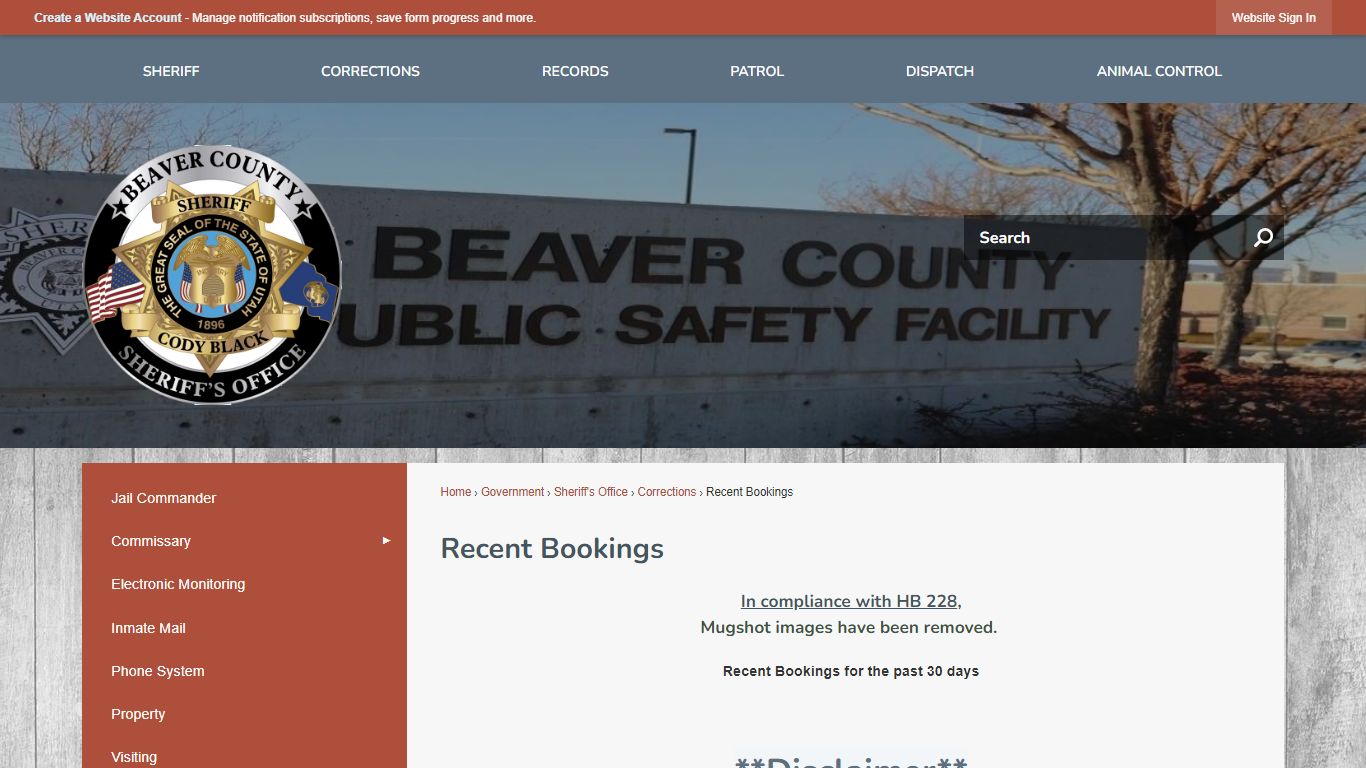 Recent Bookings | Beaver County, UT - Official Website