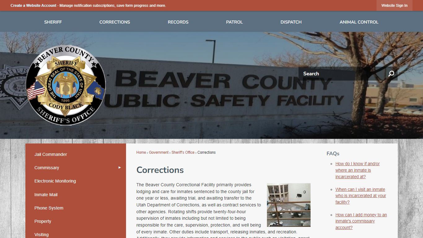 Corrections | Beaver County, UT - Official Website