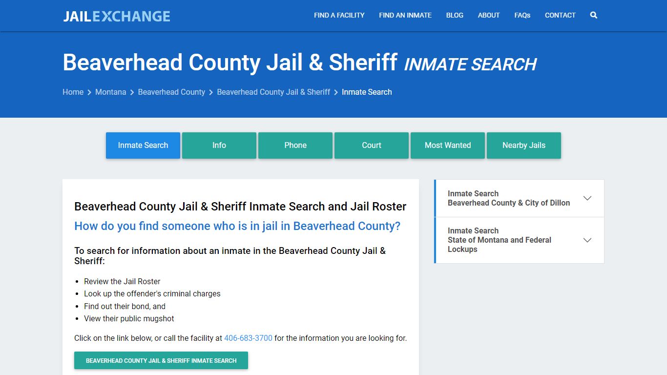 Beaverhead County Jail & Sheriff Inmate Search - Jail Exchange